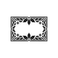 Art Deco Floral Frame, Elegant Border, Pattern vector