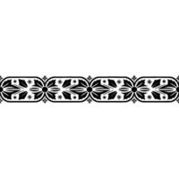 Intricate Floral Border, Stylized Black Red Pattern vector