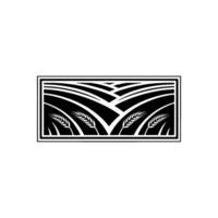 Geometric Harvest Stylized Wheat Fields Emblem vector