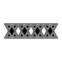 Geometric Deco Border, Minimalist Pattern, Black White, Triangles vector