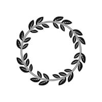 Elegant Botanical Wreath, Minimalist - Leaves vector