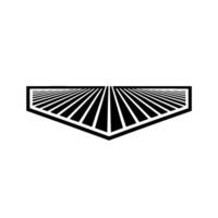 Geometric Radiance Minimalist Black White Fan Emblem vector