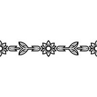 Floral Border, Minimalist Line Art, Decorative Element vector