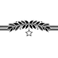 Winter Holly Star Ornament, Minimalist Festive vector