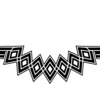 Geometric Tribal Border, Black and White, Modern vector