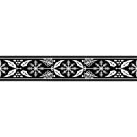 Winter Border Stylized Snowflake and Leaf Ornamentation vector