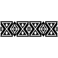 Geometric Tribal Border, Black White Pattern, Abstract vector