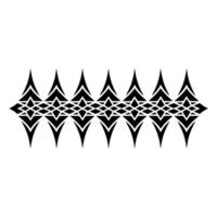 Geometric Tribal Border, Stylized Black Pattern, Abstract vector