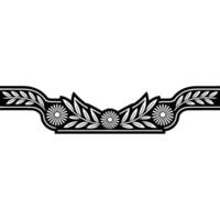 Stylized Japanese Laurel Border, Elegant Deco vector