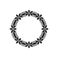 Elegant Floral Wreath, Minimalist , Circular Frame - Pattern vector