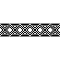 Geometric Deco Border, Black White Pattern - Diamond vector