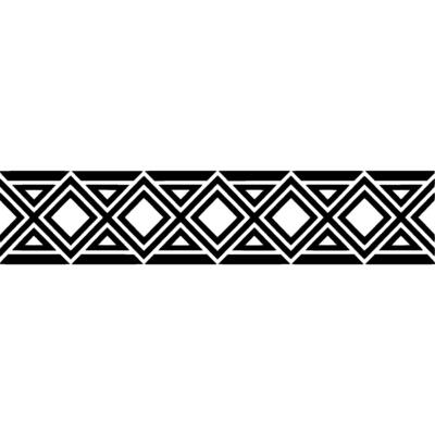 Geometric Deco Border, Black White Pattern - Diamond