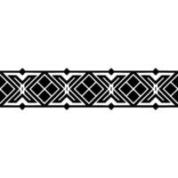 Geometric Art Deco Border, Stylized Black Gray Pattern vector