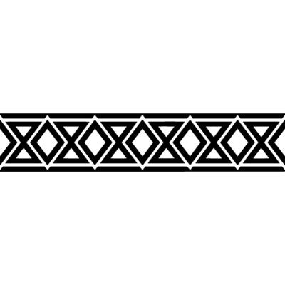Geometric Border, Black and White Deco Pattern