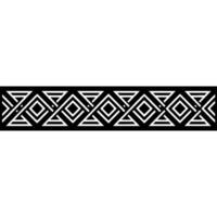 Geometric Deco Border, Minimalist Pattern, Black White - Linear vector