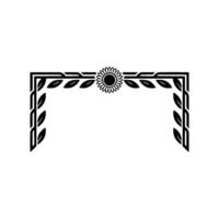 Art Deco Sunflower Border Elegant Decorative Element vector