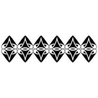 Geometric Diamond Border, Intricate Black Pattern vector