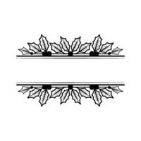 Festive Holly Border, Minimalist, Berries vector