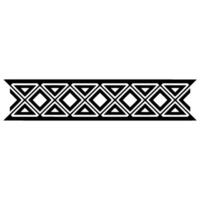 Geometric Tribal Border, Black and White Deco Pattern, Linear vector