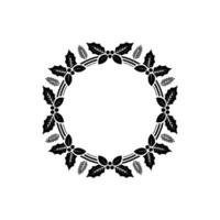 Elegant Holly Wreath, Vintage Style Border vector