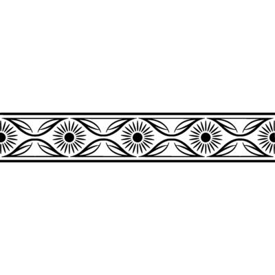 Art Deco Border Stylized Sunburst Leaf Ornamentation