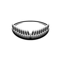 Harvest Circle Symbolic Wheat Emblem vector