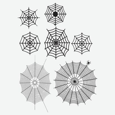 spider web design elements set