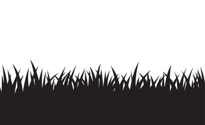 Stylized black silhouette of grass against a white background