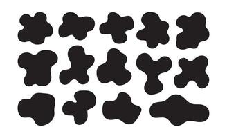 Collection of black organic blob shapes on a white background vector