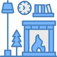 Fireplace Minimal Grid Form vector