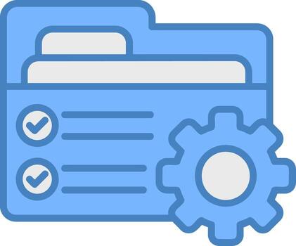 Folder Management Solid Badge Object vector