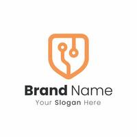 Innovative Tech Security Shield Logo Design for Modern Brands and Businesses Seeking Digital Protection and Cyber Safety Solutions vector