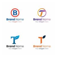 Modern and professional logo concepts showcasing creative lettermark designs with abstract shapes and organic elements for brand identity development vector