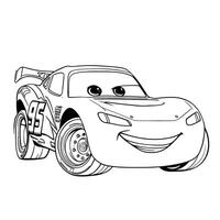 Excited Smiling Race Car Character with Large Tires and Number 95 for Coloring Pages vector