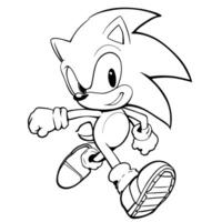 Sonic the Hedgehog Fast Running Character Fun Action Pose Outline Drawing for Coloring Pages vector
