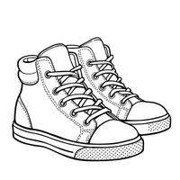 High Top Canvas Sneakers for Children to Color and Enjoy Learning to Tie Their Shoelaces vector