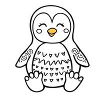 Adorable Happy Penguin Illustration for Coloring and Craft Projects vector