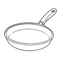 Simple line art illustration of a cooking pan for a coloring book page for kids and adults vector