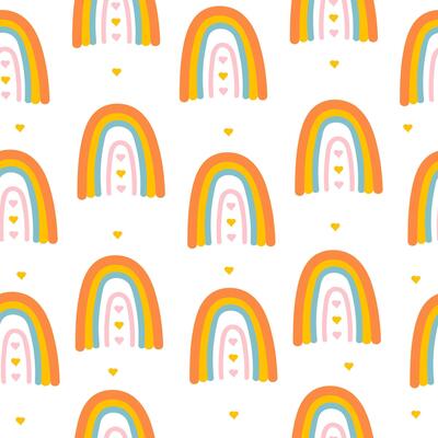 Simple rainbow seamless pattern. Minimalist kids digital paper