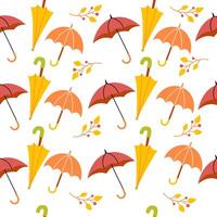 Autumn umbrellas seamless pattern. Cute rainy day background for kids vector