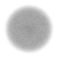Grain circle gradient. Stippled round shape. Radial stochastic dotwork texture. Random grunge noise background. Black dots sphere. Halftone vector