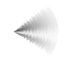 Sound wave signal. Radio or music audio concept. Epicentre or radar icon. Radial signal or vibration elements. Impulse curve lines. Concentric ripple semi circles. vector