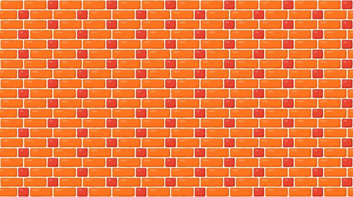 Brick wall masonry seamless pattern. Brown decorative brickwork repeating texture. Bricks rural background.