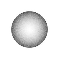 Grain circle gradient. Stippled round shape. Radial stochastic dotwork texture. Random grunge noise background. Black dotted sphere vector
