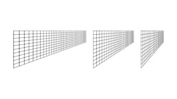 Flat grid surface set. Rectangle vertical plane in different perspective. Different angles design element collection vector