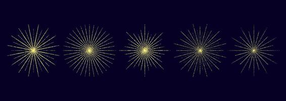 Dotted grain stars set. Shiny stippled shapes collection. Various noise textured asterisks. Different dot work stellar forms vector