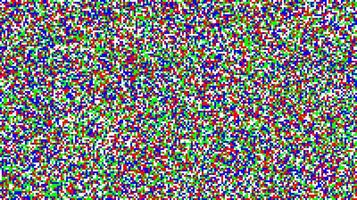 Seamless pixelated tv noise texture. Color television signal noise grain. Screen interferences and glitches vector