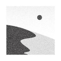 Grain dune desert. Stipple eastern landscape and terrain background. Sand hill in dot work. Textured gradient illustration vector