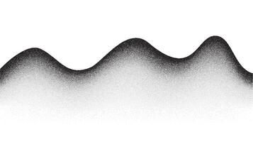 Grain wave background. Stippled texture hills. Abstract landscape in dotwork style. Black noise and sand gradient effect. Stochastic dotted background vector