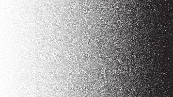 Grain stippled gradient. Faded stochastic dotwork texture. Random grunge noise background. Black dots, speckles or particles wallpaper. Half tone monochrome vector